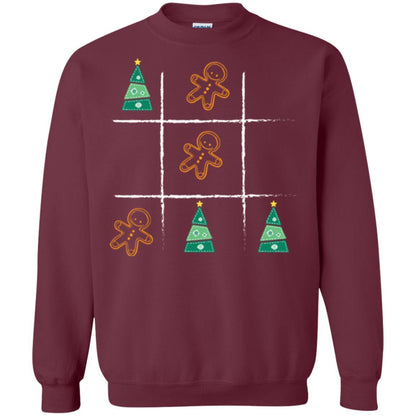 Christmas T-shirt Tic Tac Toe Board Game Maroon