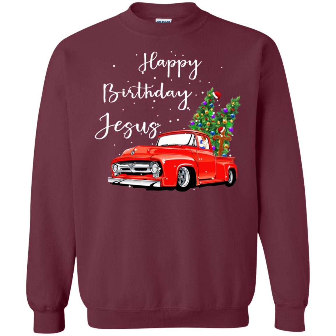 Happy Birthday Jesus Christian Christ X-mas Gift Shirt Maroon