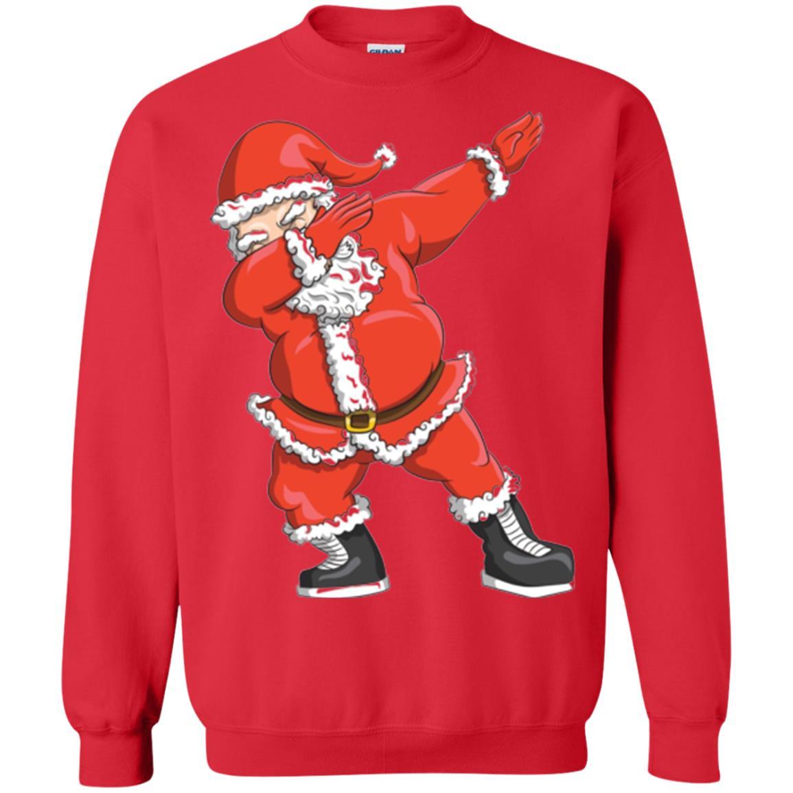 Funny Christmas T-shirt Dabbing Santa Claus Red