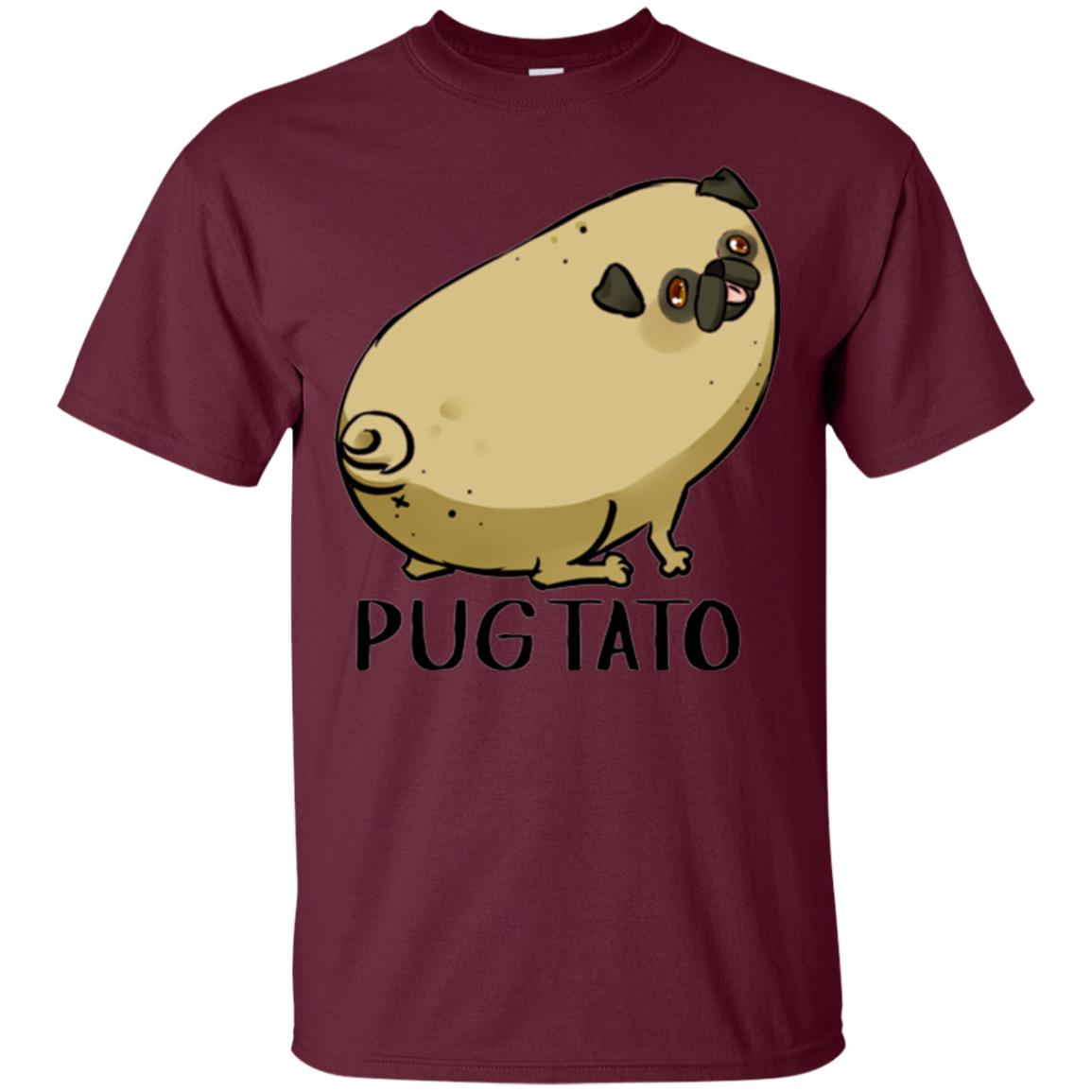 Dog Lovers T-shirt Pugtato Maroon