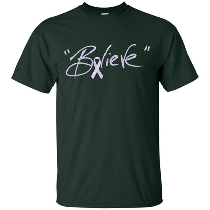 All Cancer Awareness Shirt Lavender Ribbon Believe Forest
