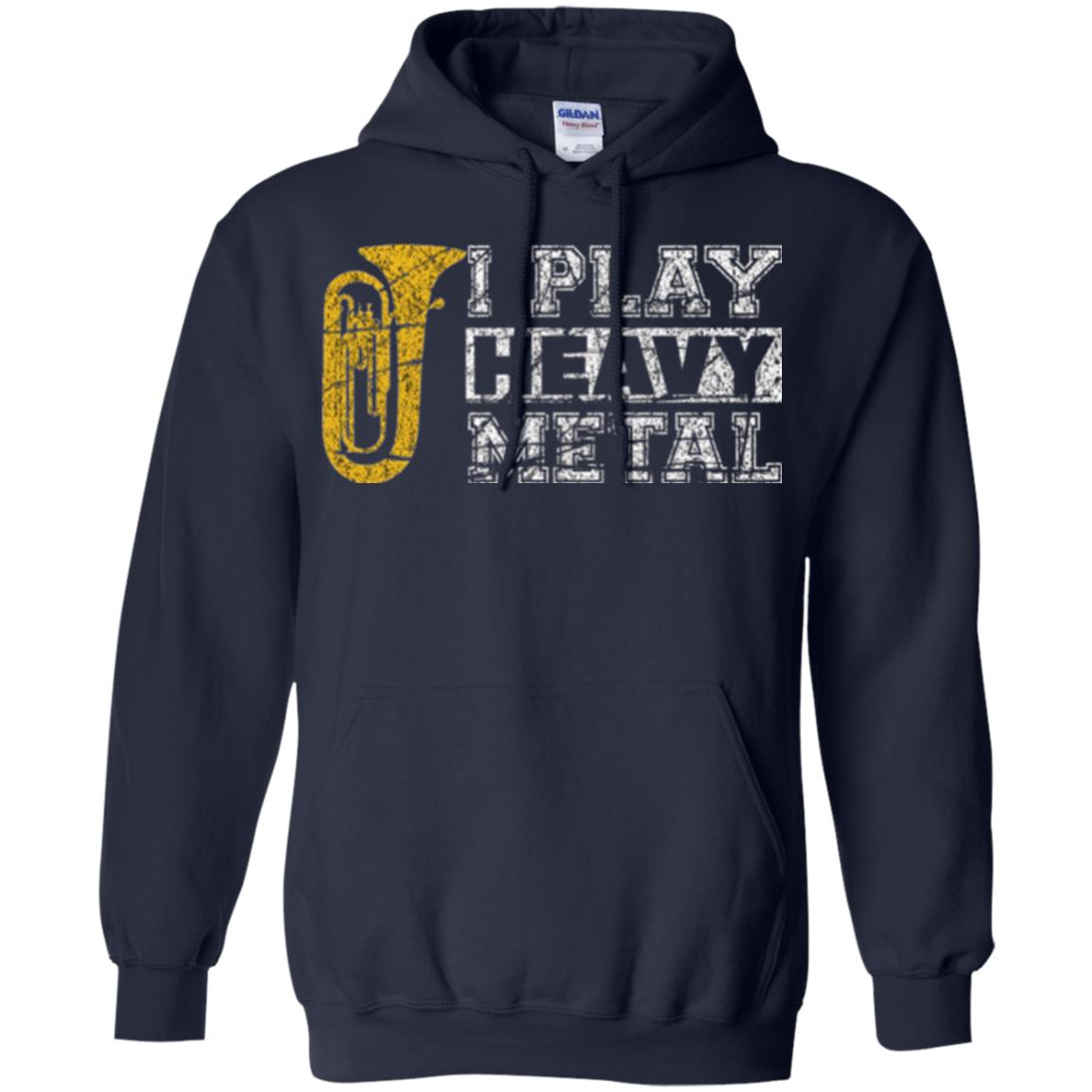 Funny Band Distressed T-shirt I Play Heavy Metal Navy