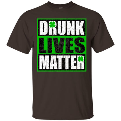 Vintage Drunk Lives Matter Saint Patrick_s Day T-shirt Dark Chocolate
