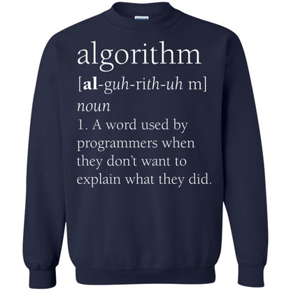 Funny Computer Programmer Algorithm Definition Gift T-shirt Navy