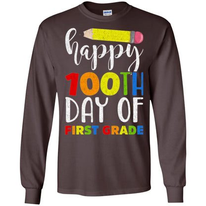 Children T-shirt Happy 100th Day Of First Grade Dark Chocolate