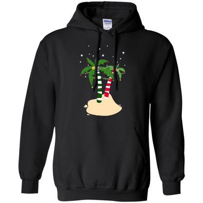 Decorated Tropical Coconut Tree Merry X-mas 2018 Gift Shirt Black