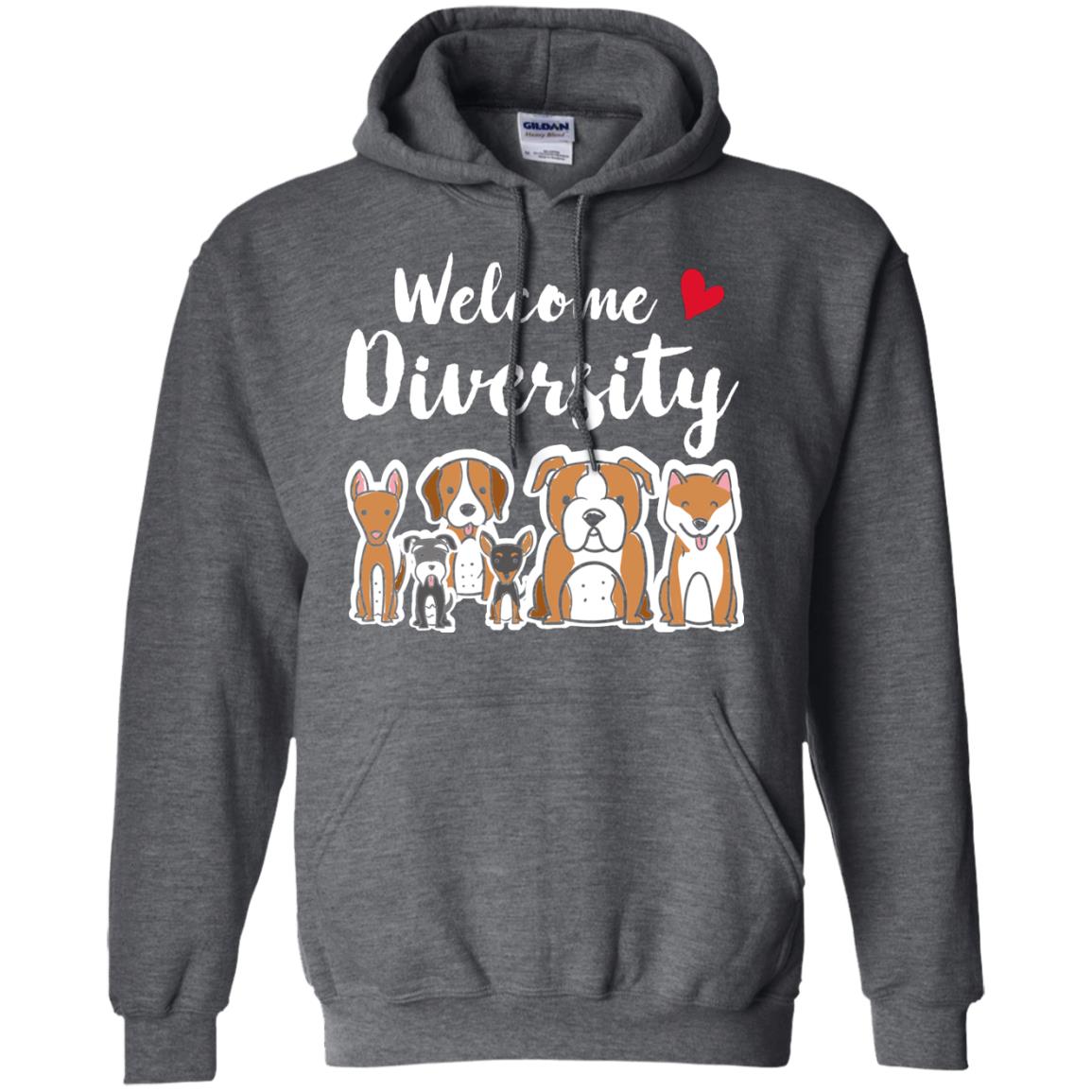 Dog Lover T-shirt Welcome Diversity Dark Heather