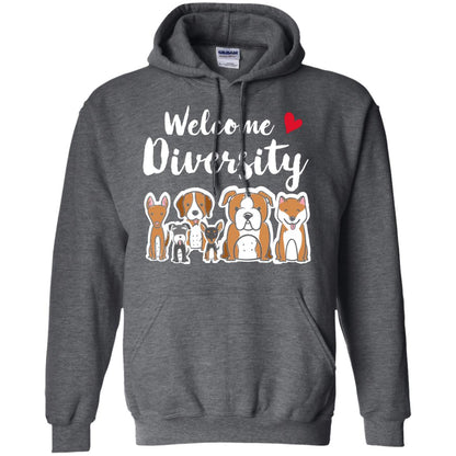 Dog Lover T-shirt Welcome Diversity Dark Heather