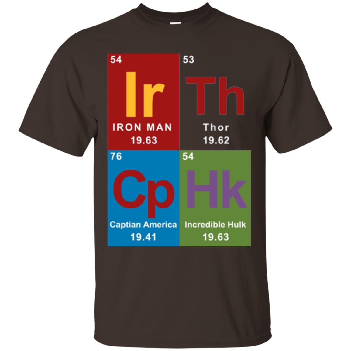 Marvel Avengers Periodic Table Elements T-shirt Dark Chocolate