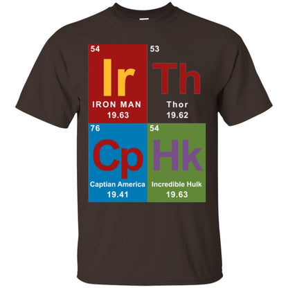 Marvel Avengers Periodic Table Elements T-shirt Dark Chocolate