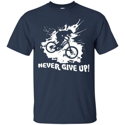 Biker T-shirt Never Give Up Navy