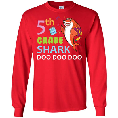 5th Grade Shark Doo Doo Doo Back To School T-shirt Red