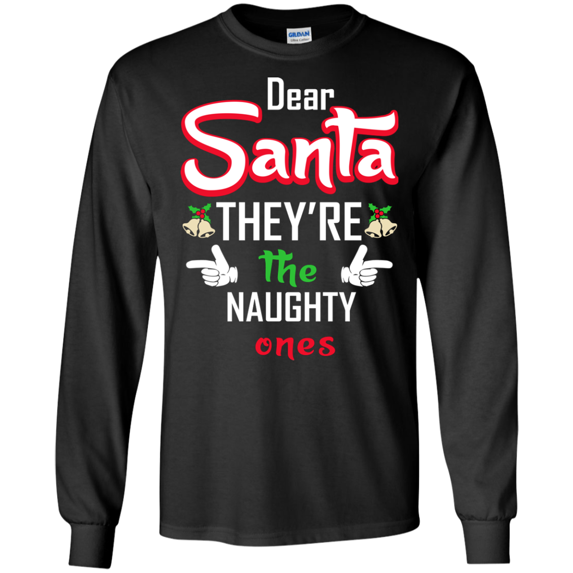 Christmas T-Shirt Dear Santa They're The Naughty Ones Black