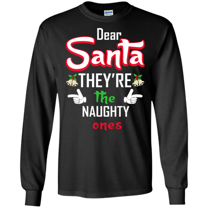 Christmas T-Shirt Dear Santa They're The Naughty Ones Black