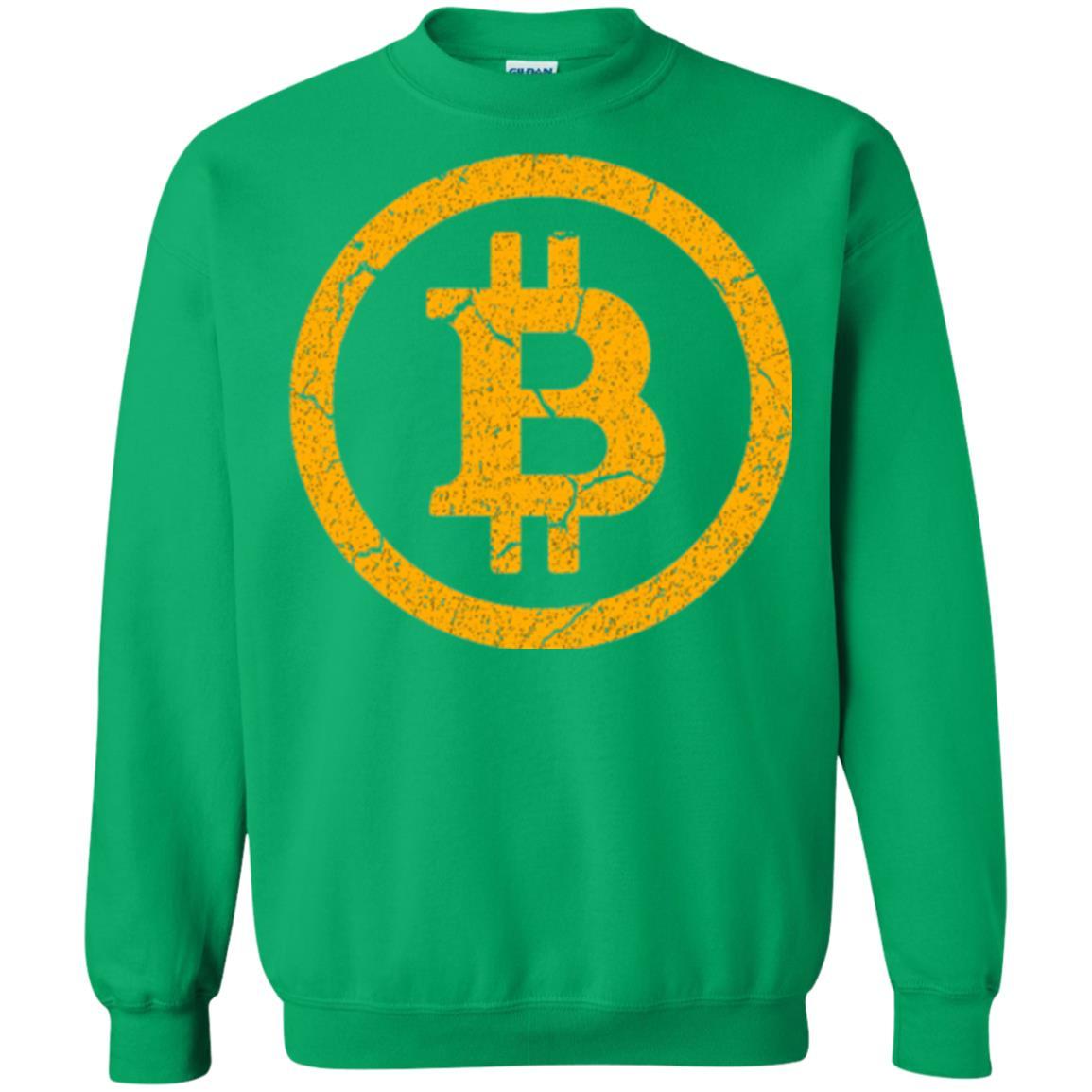 Bitcoin T-shirt Vintage Worn Distressed Look Design Irish Green