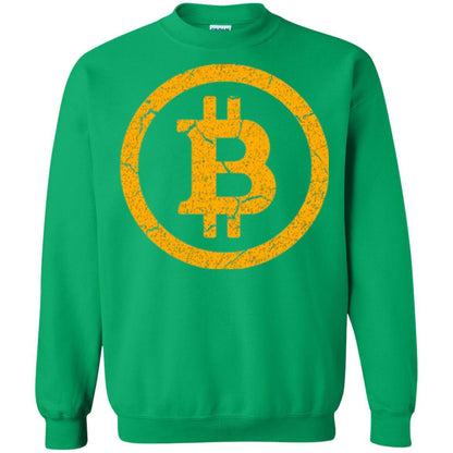 Bitcoin T-shirt Vintage Worn Distressed Look Design Irish Green