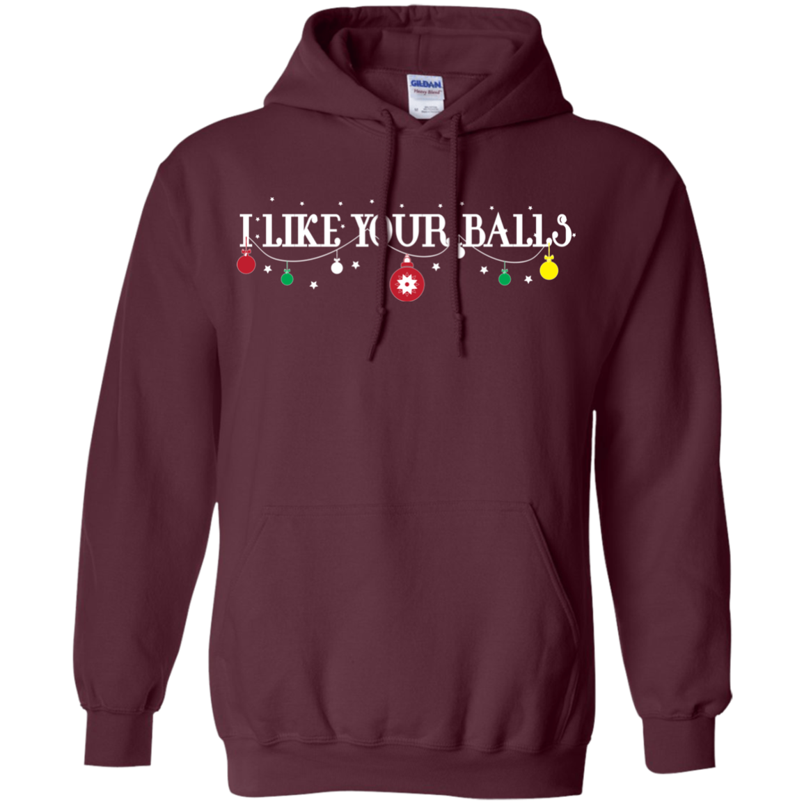 Christmas T-shirt I Like Your Balls Maroon