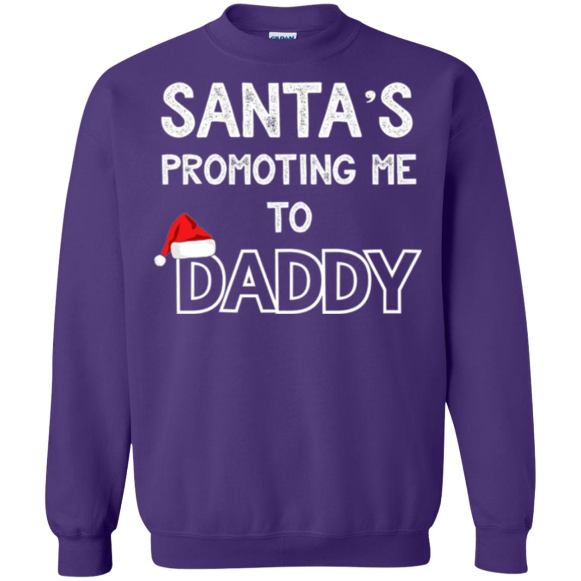 Pregnancy Announcement T-shirt Santa Promoting Me To Daddy Purple