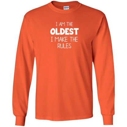 Family T-shirt I'm The Oldest I Make The Rules Orange