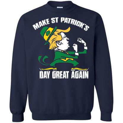 Trump Make St Patricks Day Great Again Funny Trump T-shirt Navy