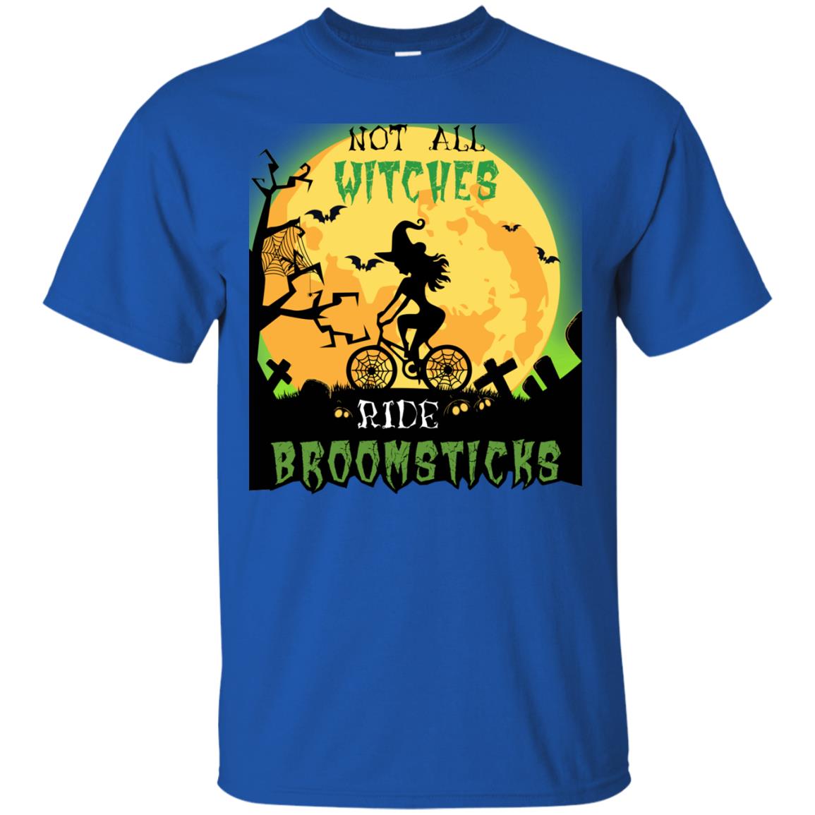 Not All Witches Ride Broomsticks Witches Ride A Bicycle Funny Halloween Shirt Royal