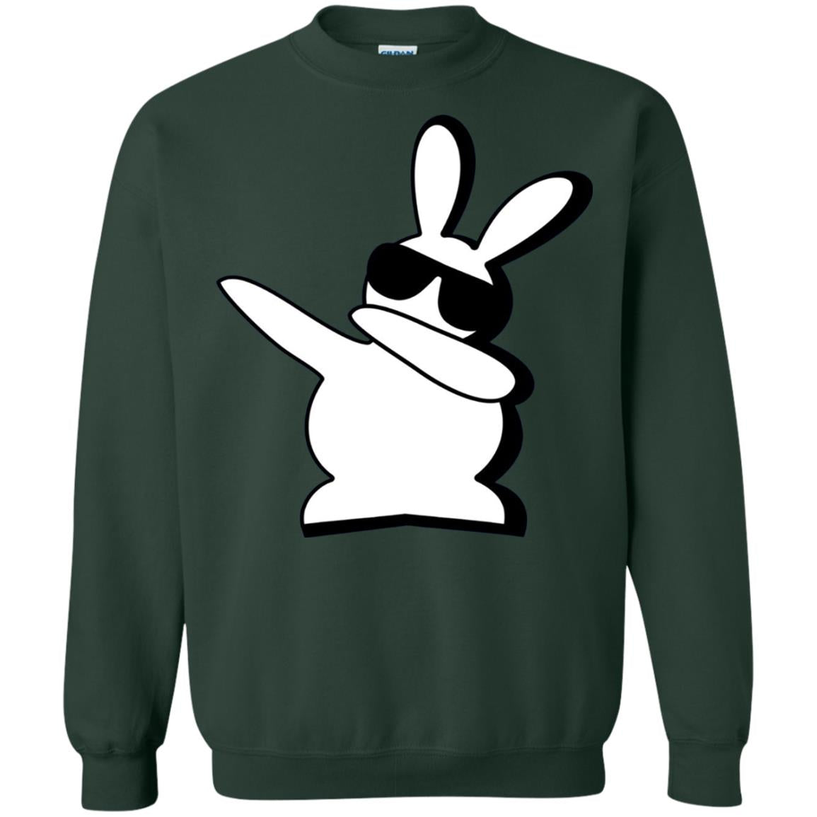 Dabbing Hip Hop Bunny Easter Dab Rabbit Dance T-shirt Forest Green