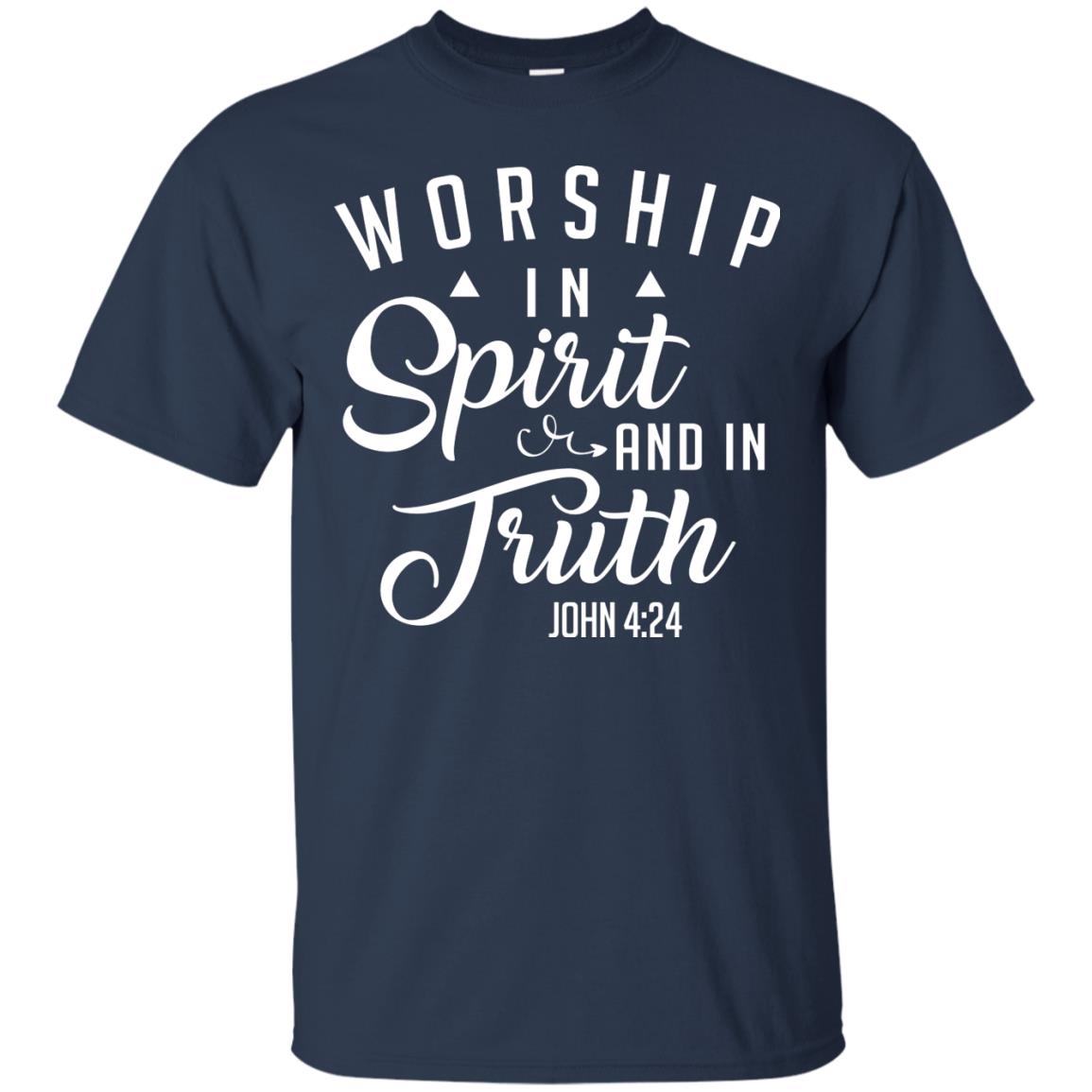 Christian T-shirt Worship In Spirit And In Truth Navy