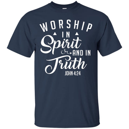 Christian T-shirt Worship In Spirit And In Truth Navy