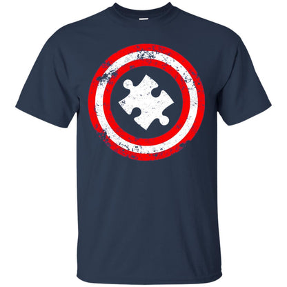 Captain Autism Superhero T-shirt Autism Awareness Navy