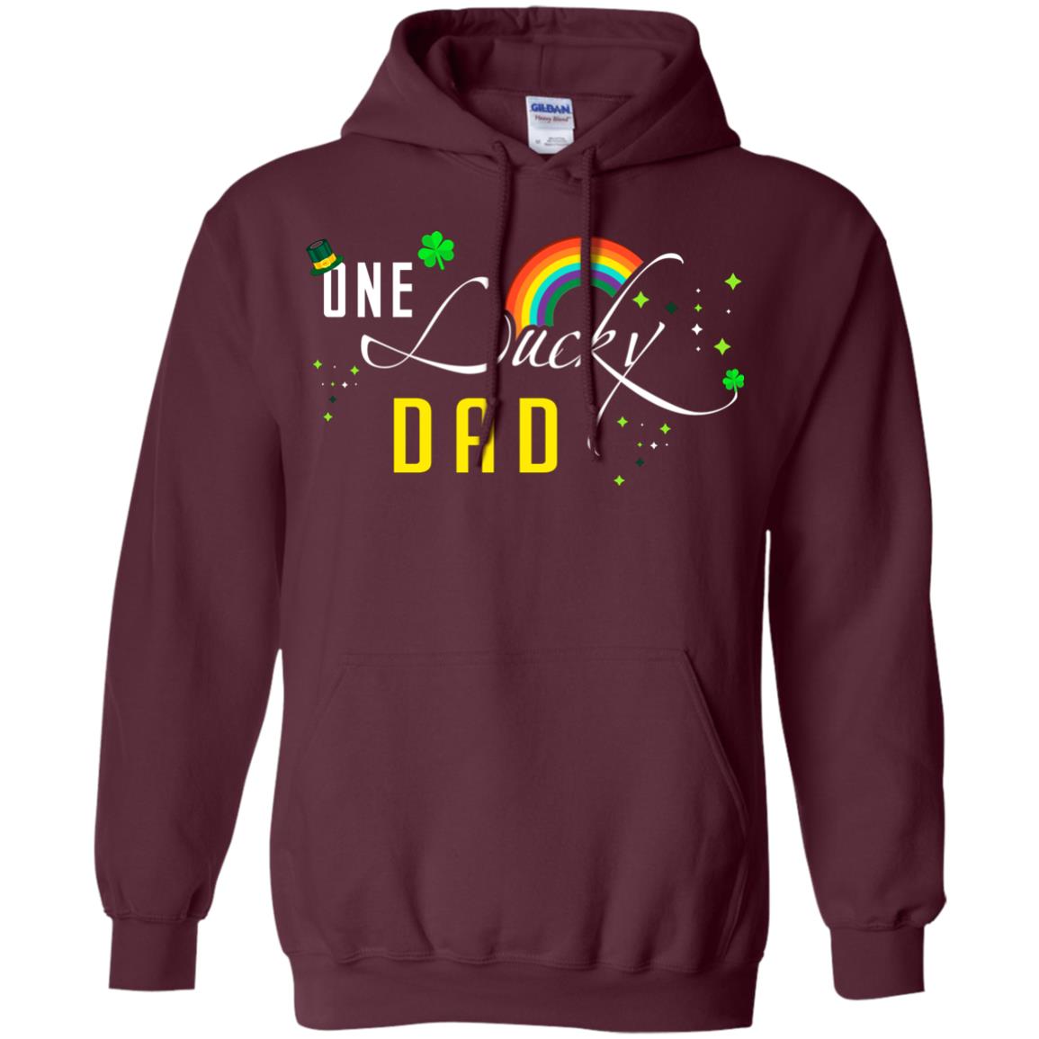 One Lucky Dad St. Patrick_s Day T-shirt Maroon
