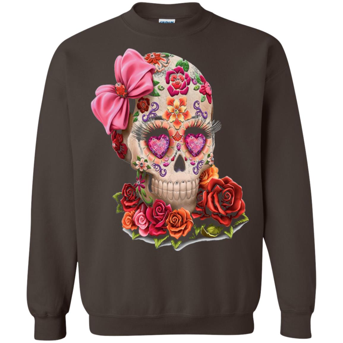 Cinco De Mayo Skull Women Flower Shirt Dark Chocolate