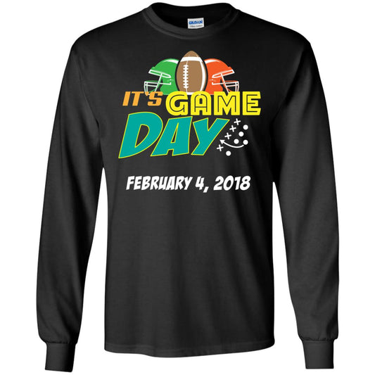 Football Lover T-shirt It_s Game Day February 4 2018 Black