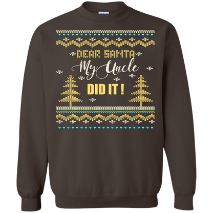 Christmas T-shirt Dear Santa My Uncle Did It Dark Chocolate