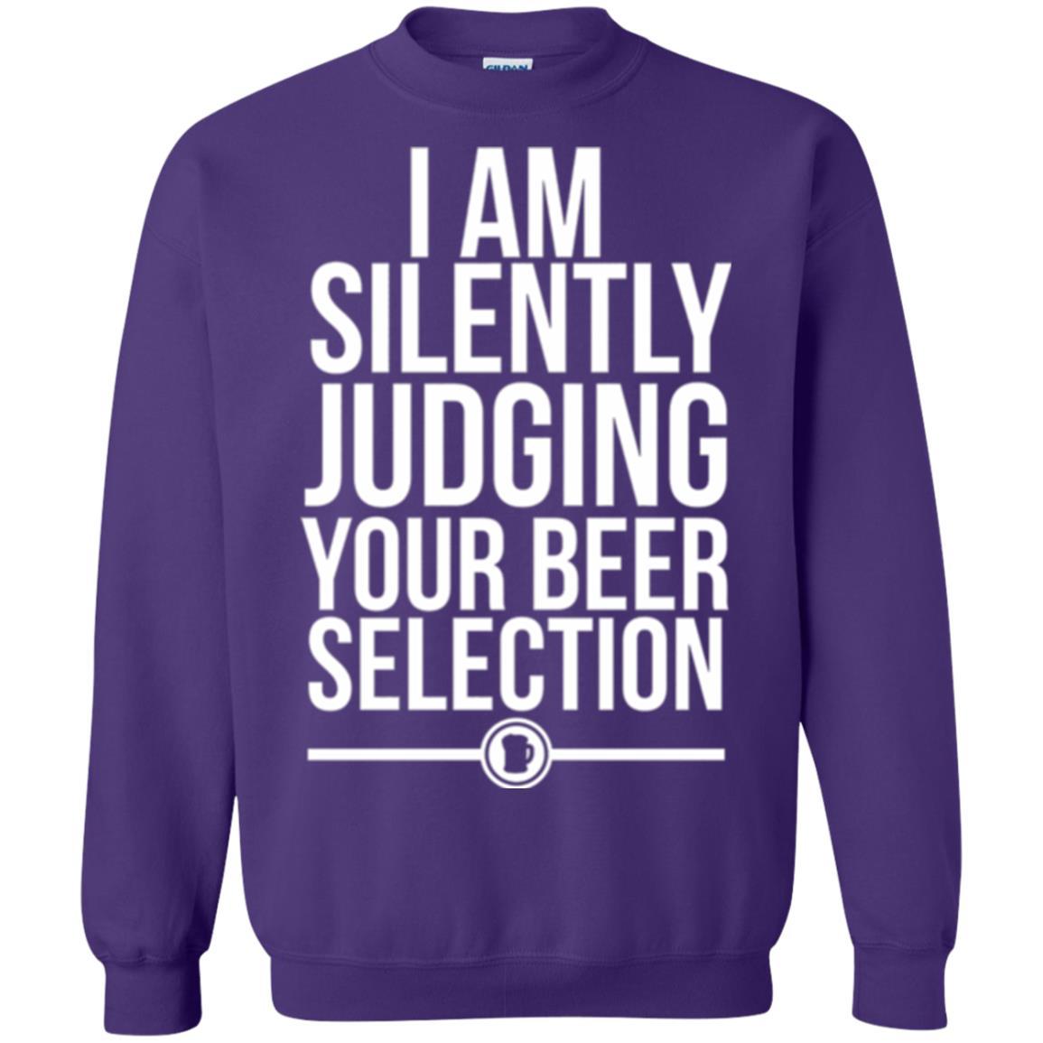 Beer Lover T-shirt I Am Silently Judging Your Beer Sellection Purple
