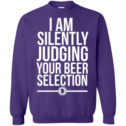 Beer Lover T-shirt I Am Silently Judging Your Beer Sellection Purple