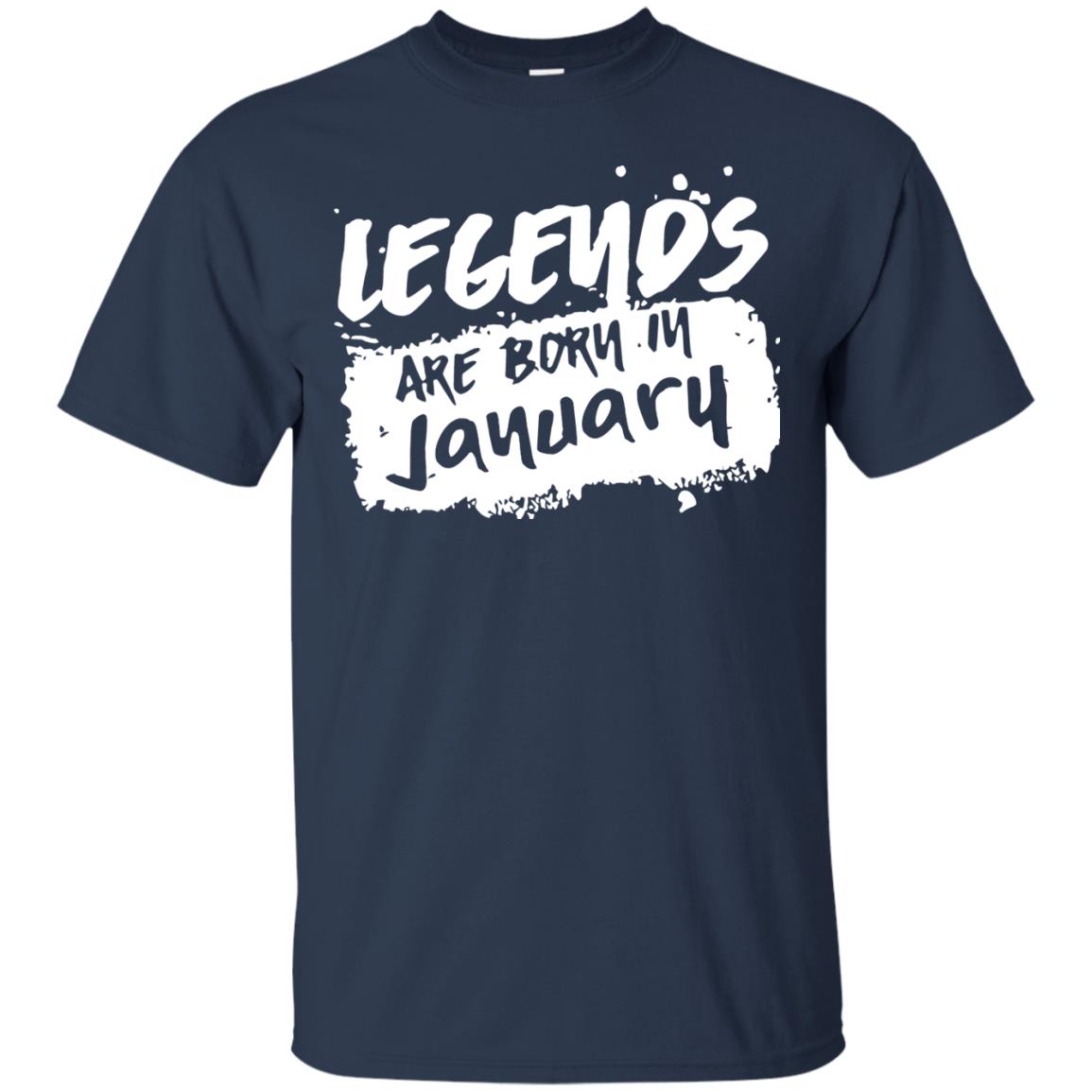 Junuary Birthday Shirt Legends Are Born In January Navy