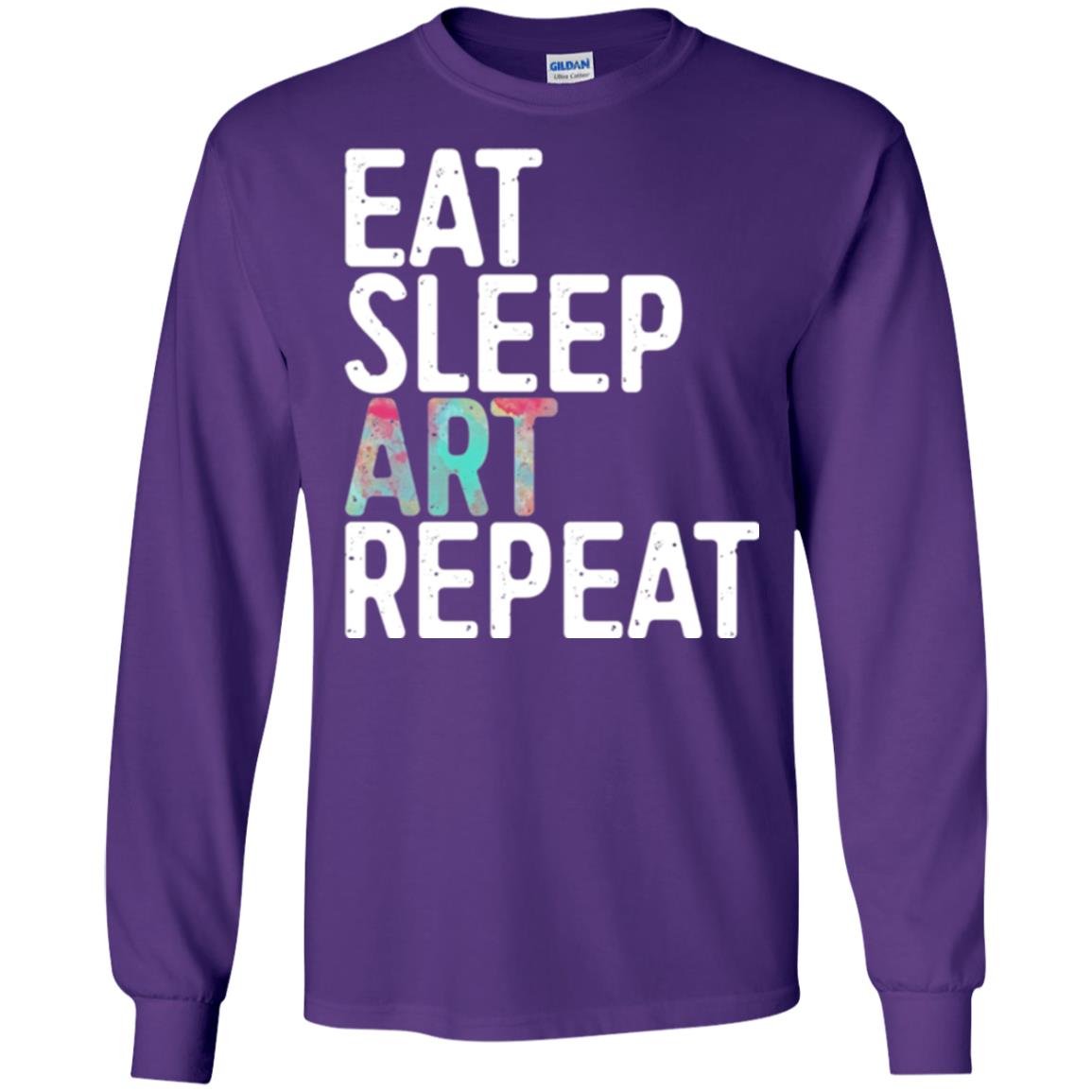 Art Lover T-shirt Eat Sleep Art Repeat Purple
