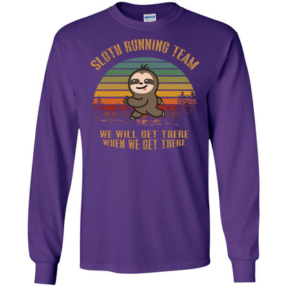 Sloth Running Team We Will Get There When We Get There Shirt Purple