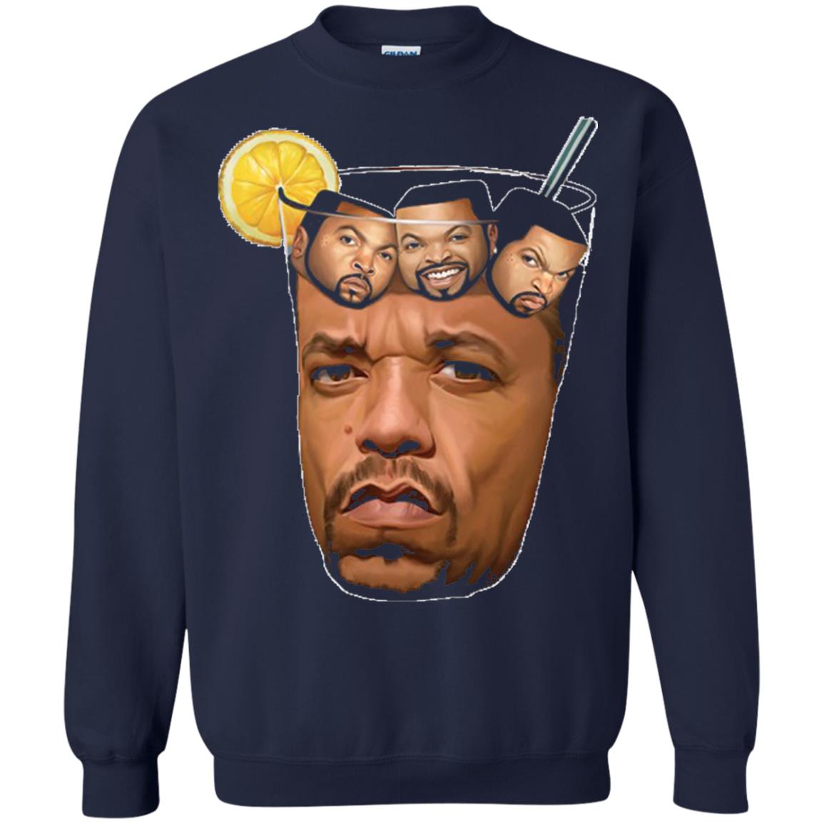 Ice T With Ice Cubes Funny T-shirt Navy
