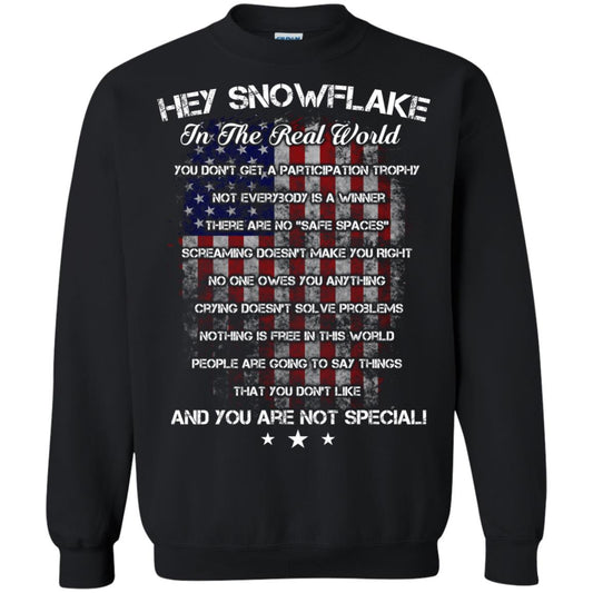 Hey Snowflake In The Real World You Don't Get A Participation Trophy Military T-shirt Black