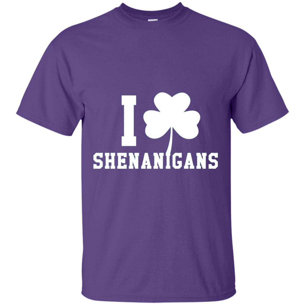 I Love Shenanigans Shamrock Saint Patrick_s Day T-shirt Purple