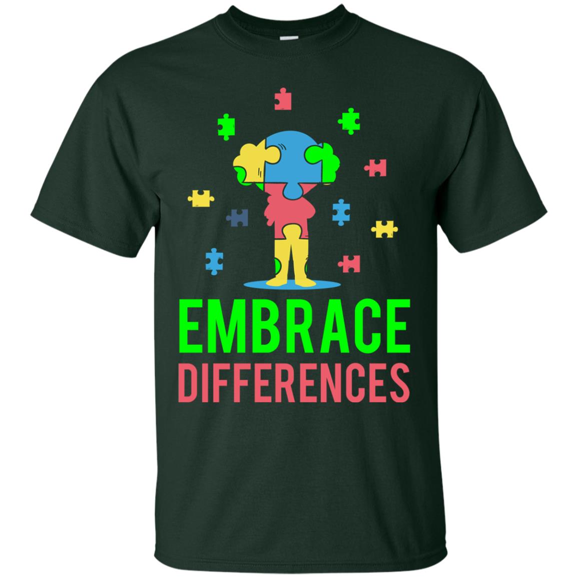 Autism Awareness T-shirt Embrace Differences Forest
