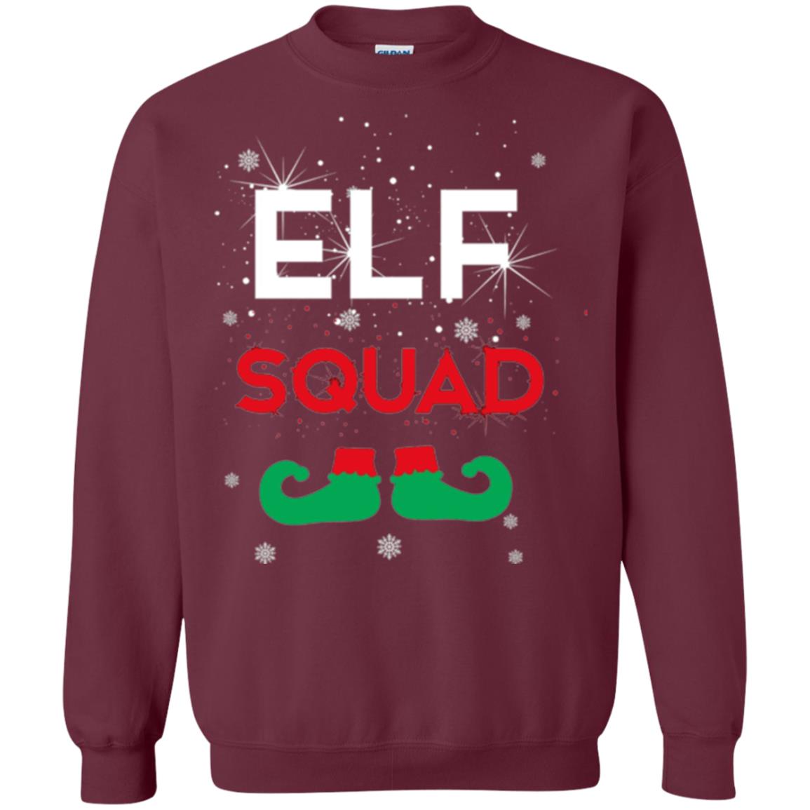 Christmas T-shirt Elf Squad Maroon