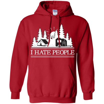 I Hate People Camping Lover Shirt Red
