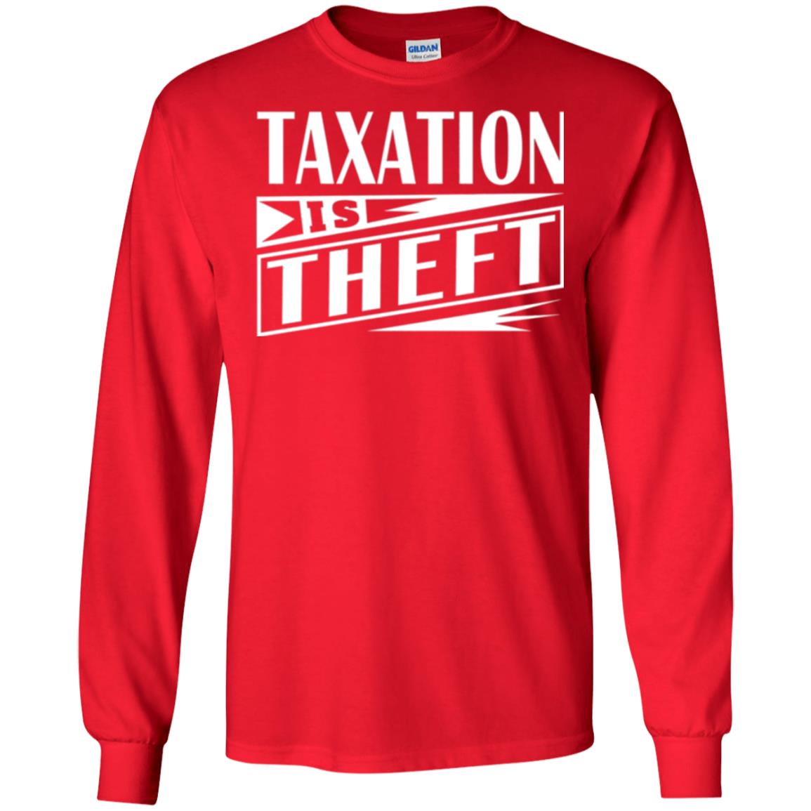 Taxation Is Theft Libertarian Anarchist T-shirt Red