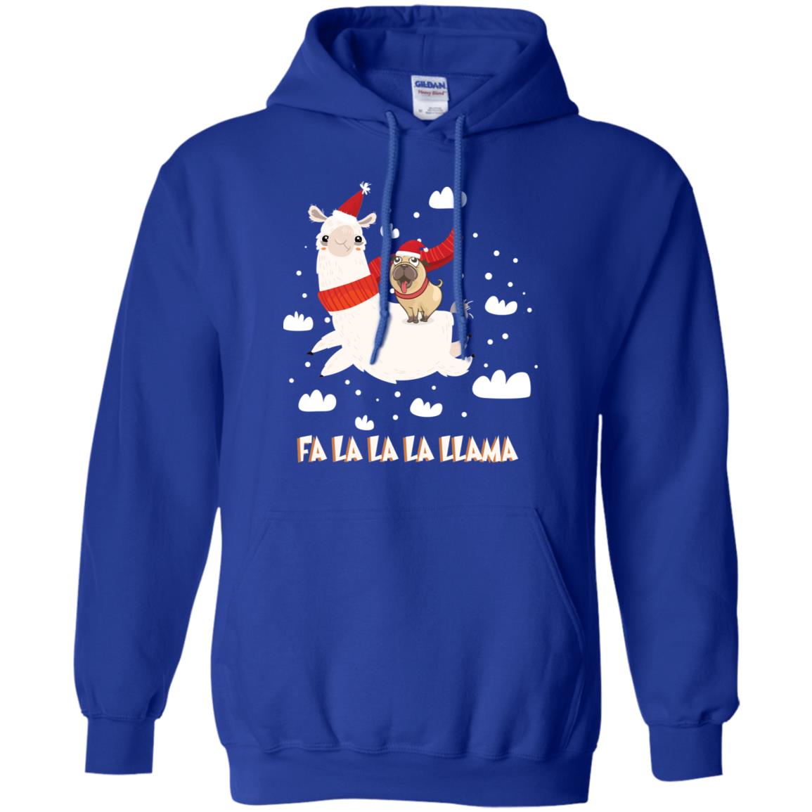 Fa La La La Llama With Pug X-mas Gift Shirt Royal
