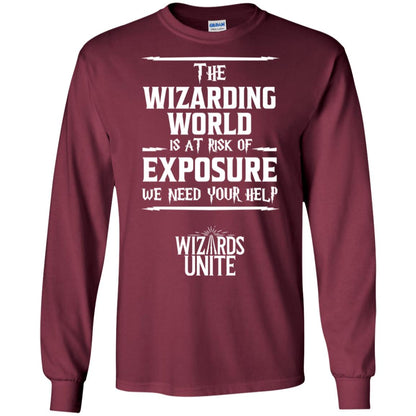 The Wizarding World Is At Risk Of Exposure Harry Potter T-shirt Maroon