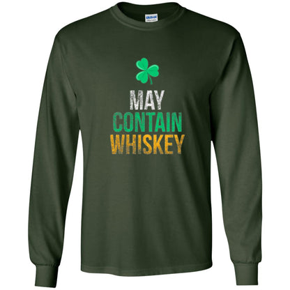 Funny St. Patricks Day T-shirt May Contain Whiskey Forest Green