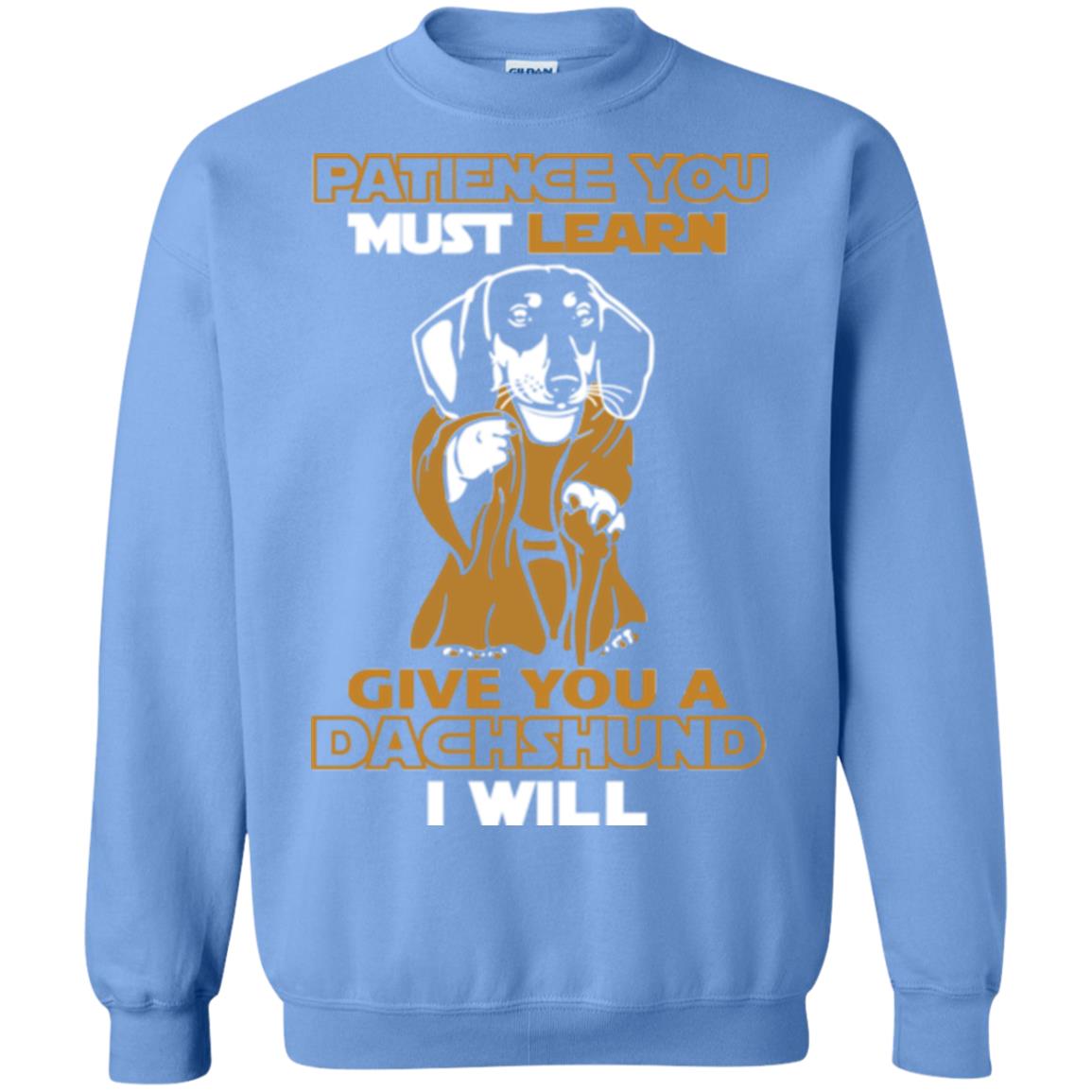 Dog Shirt Patience You Must Learn Give You A Dachshund I Will Carolina Blue