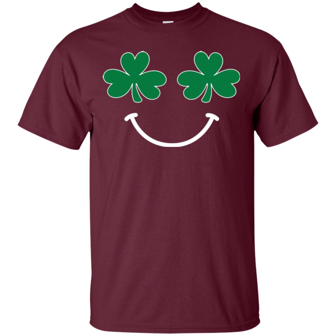 Saint Patrick's Day T-shirt Smiling Shamrocks Maroon